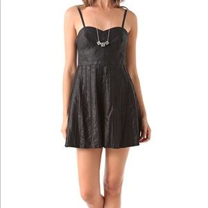 Free People Pleated Vegan Leather Dress